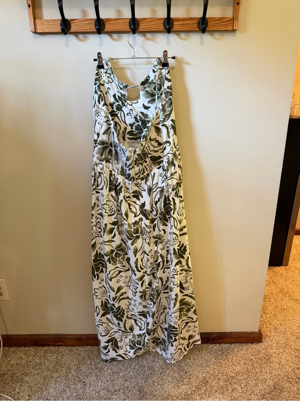 🌿🤍 NWT 1. STATE White & Green Floral Halter Maxi Dress | Size Large 🌸✨